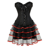 Women's Victorian Corset Dress 2Pcs Set - Black - 1 / Corset / Black Skirt - 6XL - Polyester - image 26