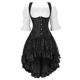 Women's Steampunk Top Corset Skirt Set - White - 1 / Steampunk / Shirt - 6XL - Polyester - image 28