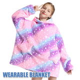Unisex Soft Multi Print - Pink - Child / Stripes / Wearable Blanket Hoodie - Adult Free Size - Plush - image 12