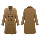 Women's Long Slim Wool Blend Coat - Red - Double Breasted Coat - 6XL - Wool Blend - image 9