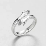 Unisex Adjustable Holding Hands Hug Ring - Gold 1 - Hug Ring - One Size - Zinc Alloy - image 18