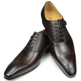 Men's Luxury Leather Brogue Dress Shoe - Auburn - Men's Dress Shoe - 48 B - Genuine Leather - image 1
