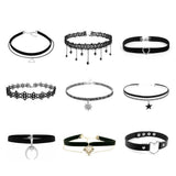 Women's Black Goth Choker Necklace - Black 1 - cn12x02 / Choker Necklace - Polyester/Lace/PU Leather - image 42