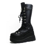 Women's New Gothic Style Platform Boots - Black - 1 - Patent - Boots - 10 B - PU Leather - image 28
