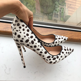 Women's High Animal Print Stilettos Flock - Green - 1 / 12cm / Stilettos - 42 B - PU Suede Leather - image 10