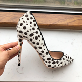 Women's High Animal Print Stilettos Flock - Green - 1 / 12cm / Stilettos - 42 B - PU Suede Leather - image 11