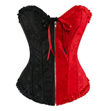 Women's Pretty Overbust Corset Bustier - Black/Red - 2550 / Front Clip / Corset - 7XL - Polyester - image 21