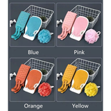 Loofah Sponge Bath Brush Set 3Pc - Blue - Back Exfoliating Belt / 3 Pcs Set - Medium - Sponge - image 20