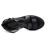 Women's High Gothic Platform Sandals - Black - Gothic Gladiator Sandals - 42 B - PU Leather - image 23