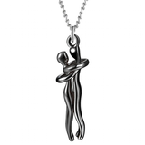 Hugging Couple Necklace Large - Silver - Hug Necklace - Large - Alloy - image 13