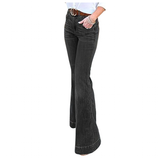 Women's High Waist Vintage Flare Jeans - Blue - Dark Blue / Flared Jeans - 4XL - Polyester - image 13