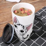 Large 20oz Ceramic Cat Mug + Spoon Lid - White - Pattern 1 / Cat Mug - 20oz - Porcelain - image 17