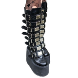 Funki Buys | Boots | Women's High Platform Wedge... - Black - 1 / Matte / Platform Buckle Boots / 43 B / PU Leather - image 6