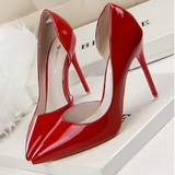 Women's Elegant Pointed Toe Bridal Stiletto - Black - Shoes - 43 B - PU Patent Leather - image 20