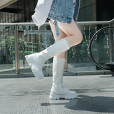 Funki Buys | Boots | Women's Knee-High Platform Lace Up Boot - White - Boots / 12 B / PU Leather - image 18