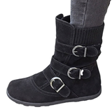 Funki Buys | Boots | Women's Buckled Suede Snow Ankle Boots - Gray : Suede Ankle Boot / 43 B / PU Suede Leather - image 2
