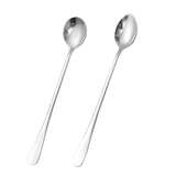 Stainless Steel Long Coffee Spoons 6Pcs - Silver - 2pcs - 1 Pointed Head - 1 Round Head - Large - Stainless Steel - image 37