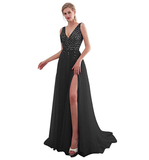 Women's Beaded  Evening Dress Tulle - Black - Beaded Evening Dress - 22W - Polyester/Chiffon/Tulle - image 50