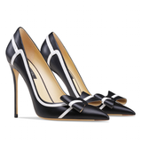 Women's Leather Butterfly-Knot Stilettos - Black - 1 / 10cm / Stiletto Shoes - 41 B - Genuine Leather - image 8