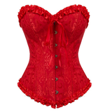 Women's Pretty Overbust Corset Bustier - Black - 819 / Front Clip / Corset - 7XL - Polyester - image 37