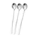 Stainless Steel Long Coffee Spoons 6Pcs - Silver - 3pcs - Round Head - Large - Stainless Steel - image 33