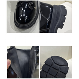Women's Patent Buckle Strap Lace Up Boot - Black - Boot - 42 B - PU Patent Leather - image 18