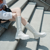 Funki Buys | Boots | Women's Knee-High Platform Lace Up Boot - White - Boots / 12 B / PU Leather - image 17