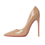 Women's Luxury Red Soles Stiletto Pumps - Beige - 2 / 8cm Stiletto - 46 B - PU Leather - image 43