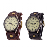Men's Women's Steampunk Wide Strap - Black - Steampunk Watch - 9.65" - Stainless Steel / Leather - image 12