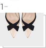 Women's Faux Leather Bow Knot Stilettos - Apricot - 1 / Suede / 12cm - 45 B - PU Leather - image 16
