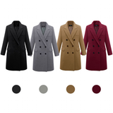 Women's Long Slim Wool Blend Coat - Red - Double Breasted Coat - 6XL - Wool Blend - image 7