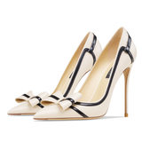 Women's Leather Butterfly-Knot Stilettos - Black - 1 / 10cm / Stiletto Shoes - 41 B - Genuine Leather - image 25