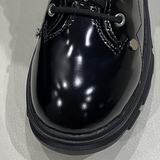 Women's Patent Buckle Strap Lace Up Boot - Black - Boot - 42 B - PU Patent Leather - image 15