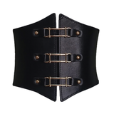 Women's Under Bust Waist Cincher Belts - Black  - Rectangle - Waist 60-80cm - PU Leather - image 3