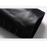 Men's Stylish Faux Leather Dress Jackets - Black - Faux Leather Jacket - 8XL - PU Leather - image 9
