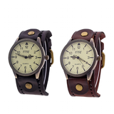 Men's Women's Steampunk Wide Strap - Black - Steampunk Watch - 9.65" - Stainless Steel / Leather - image 10
