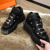 Women's Gothic Punk Platform Sneakers - Black - 1 /  No Plush / Punk Shoes - 44 B - PU Leather - image 7