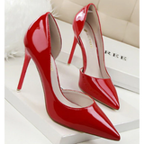 Women's Elegant Pointed Toe Bridal Stiletto - Black - Shoes - 43 B - PU Patent Leather - image 21