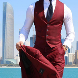 Men's Classy 3 Pcs Slim Fit Formal Suits - Brown - Light Brown / 3 Pcs Slim Fit Suit - 6XL - Polyester - image 10