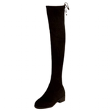 Women's Thigh Tie Block Heel Boots - Black - 1 - 3cm - No Plush Boots - 42 B - PU Leather - image 43