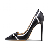 Women's Leather Butterfly-Knot Stilettos - Black - 1 / 10cm / Stiletto Shoes - 41 B - Genuine Leather - image 14