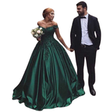 Women's Elegant Long Satin Ball Gown - Blue - Elegant Evening Gown - 28W - Satin - image 27
