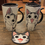 Large 20oz Ceramic Cat Mug + Spoon Lid - White - Pattern 1 / Cat Mug - 20oz - Porcelain - image 8