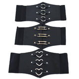 Women's Under Bust Waist Cincher Belts - Black - Round - Waist 60-80cm - PU Leather - image 9