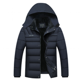 Men's Warm Winter Hooded Fleece Parka - Blue - Padded Parka - 8XL - Polyester Fleece - image 14