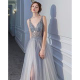 Women's Long Chiffon Tulle Prom Dress - Dark Gray - Dress - 22W - Chiffon/Tulle - image 30