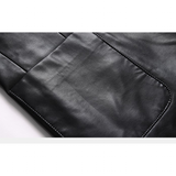 Men's Stylish Faux Leather Dress Jackets - Black - Faux Leather Jacket - 8XL - PU Leather - image 8