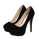 Women's Super High Heel Suede Stilettos - Red - Super High Stilettos - 16 B - Suede/PU Leather - image 1
