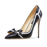 Women's Leather Butterfly-Knot Stilettos - Black - 1 / 10cm / Stiletto Shoes - 41 B - Genuine Leather - image 16