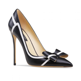 Women's Leather Butterfly-Knot Stilettos - Black - 1 / 10cm / Stiletto Shoes - 41 B - Genuine Leather - image 15